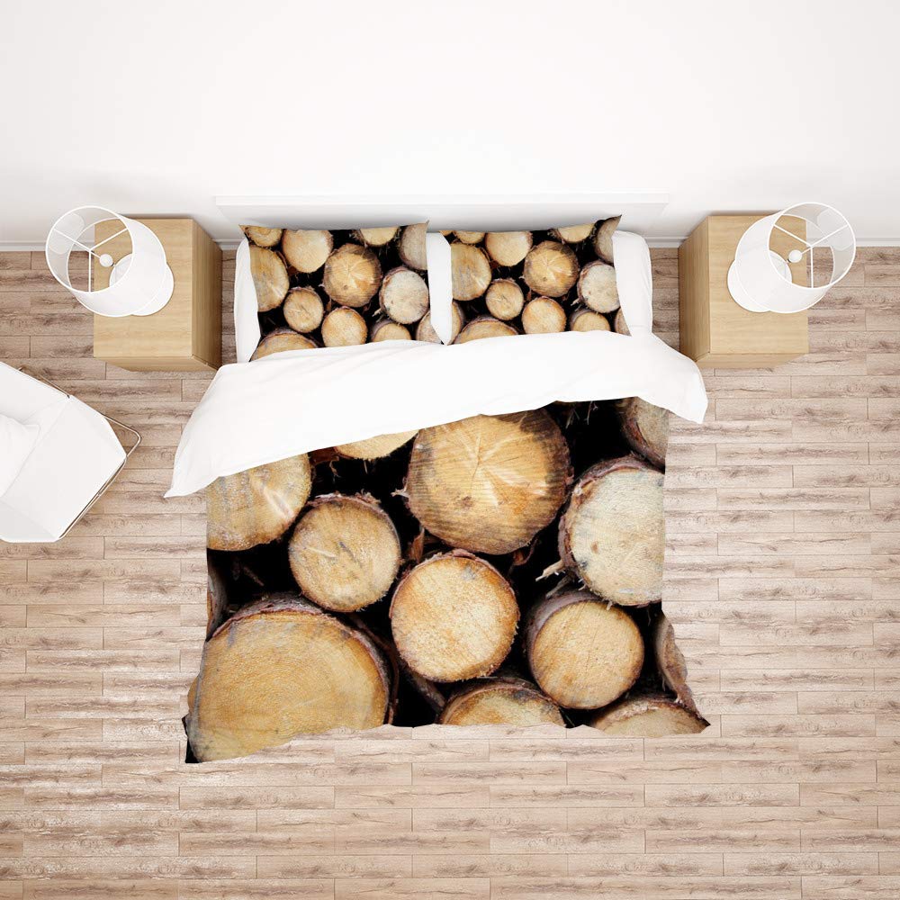 Housse de couette en bois double pour une chambre chaleureuse en toutes saisons