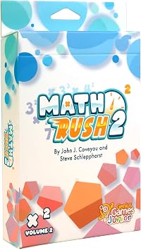 Genius Games Math Rush 2 Multiplication & Exponents - A Cooperative Time-Based Educational Math Flash Card Game for Kids, Students, and Families | STEM Game to Master Mental Math Skills