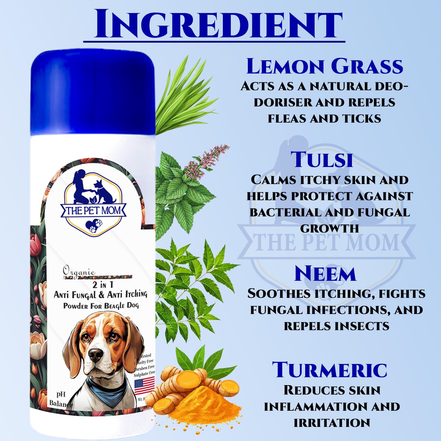 The Pet Mom 2-in-1 Antifungal & Anti-Itching Powder for Beagle Dog, Puppy | Helps in Itchy, Irritation & Fungal Infections | Keeps Skin Dry & Natural Fragrance | Dog Powder for All Breed - 100gm 3