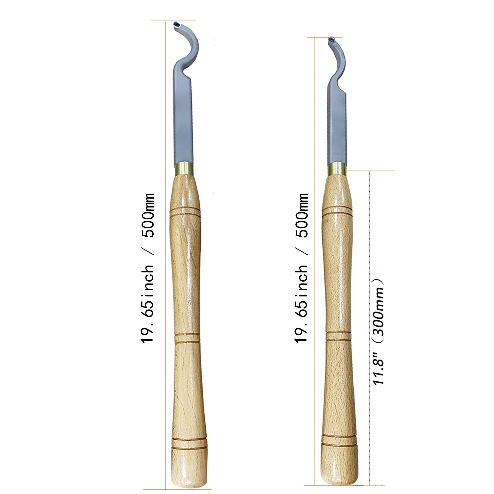 Utensili per Tornio Legno Utensile per Scalpello da Tornio Scavatrice a Collo di Cigno con Manico in Legno Massello per Hobbista del Legno Fai-da-Te O Falegname (3 Pezzi)