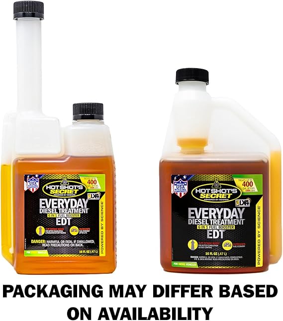 Hot Shot's Secret Everyday Diesel Treatment EDT, 16 oz | Treats 400 gallons. Cleans fuel systems and injectors while boosting cetane.