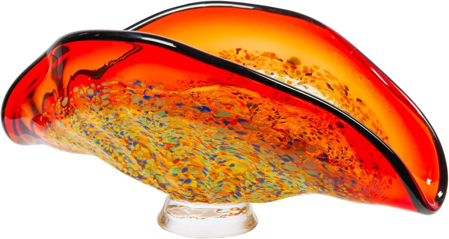 Dale Tiffany AV13100 Art Glass Vase from Indiana Collection in Multi Finish, 7.00 inches, Multicolor