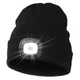 Unisex Hat with Light, USB Rechargeable Hands Free Headlamp LED Beanie, Winter Gifts for Men Dad Father Husband Him