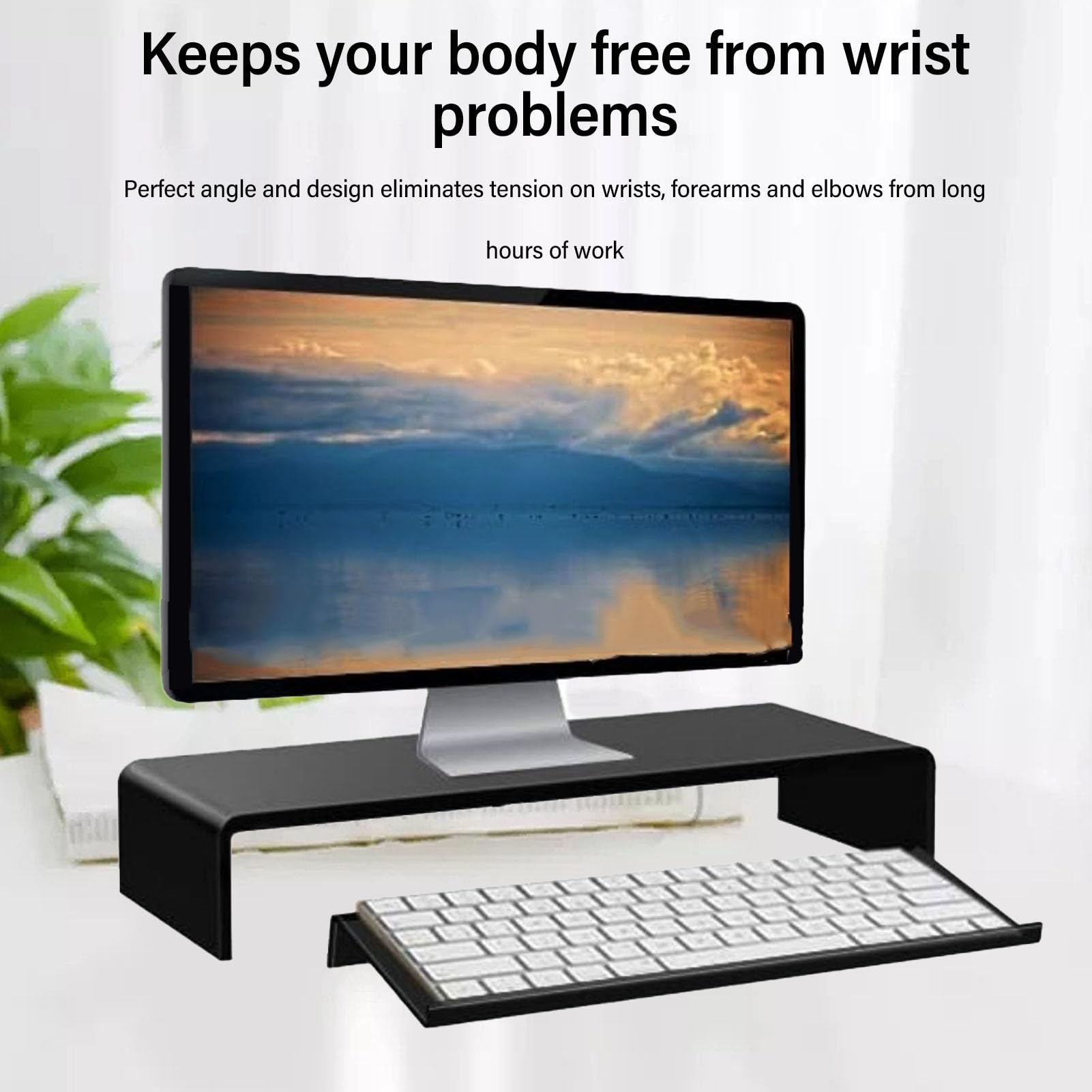 Support Incliné Pour Clavier D'ordinateur En Acrylique Transparent Pour Clavier D'ordinateur Pour Une Saisie Ergonomique, élévateur De Clavier Pour Bureau, Maison, école, Plateau De Clavier Compatible