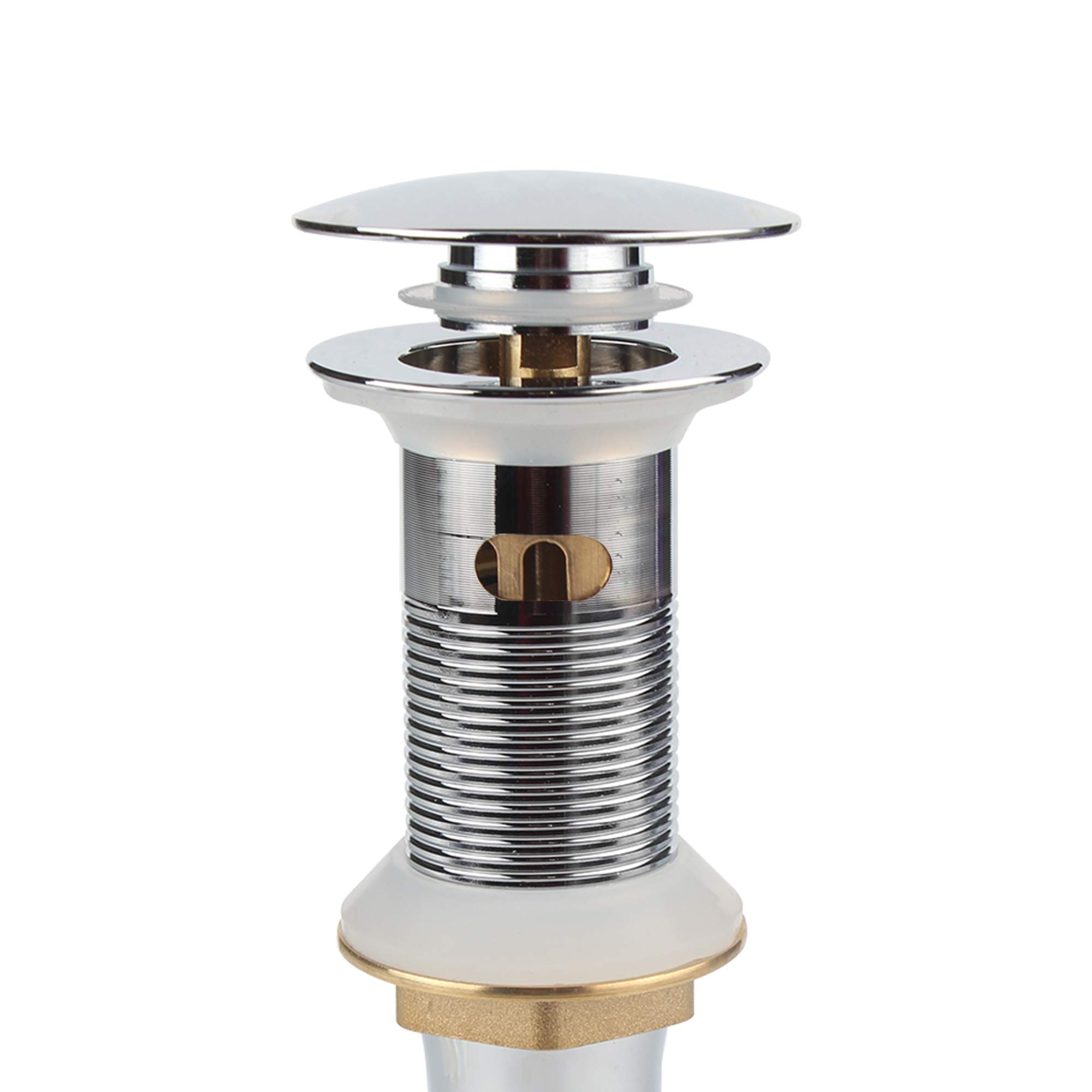 Desagüe para fregadero con rebosadero, grifo de baño, lavabo con tapón de cesta desmontable, cromo pulido