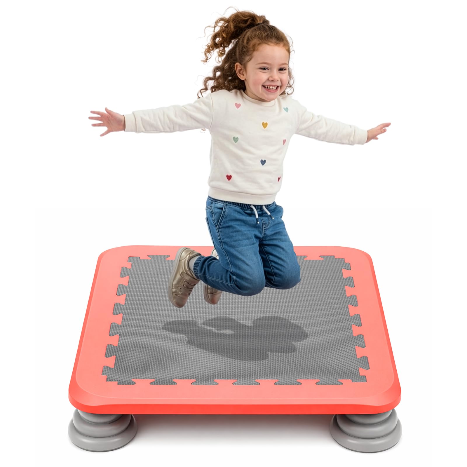 Trampolin für Kinder – 65x12x65 cm Mini Trampolin mit Rutschfester Oberfläche | Maximale Belastung 80 kg | Einfach zu Reinigen und Zusammenzubauen
