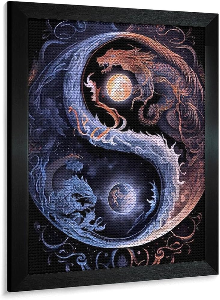 Amazon | ダイヤモンドアート キット 陰陽龍月霊界 5D モザイクアート