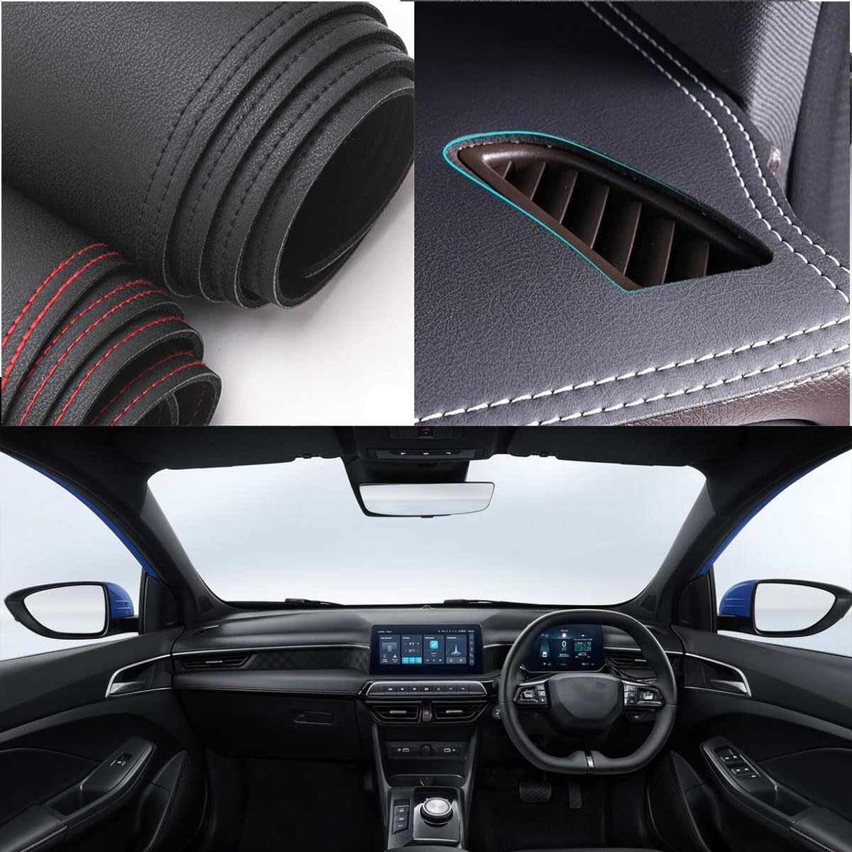 Black Leather Style Car Dash Mat Dashboard Cover Dash Panel Interior Console Pad Compatible for MG 3 2025-2026-2027