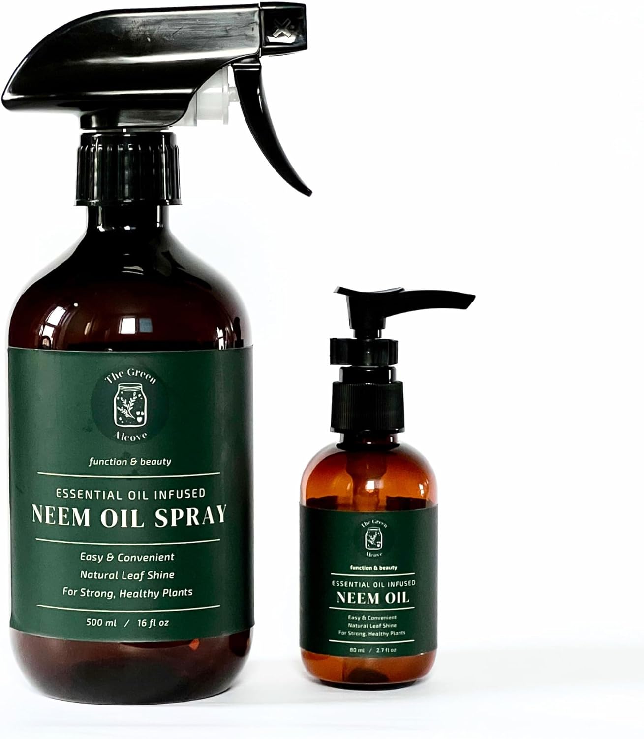 Neem Oil for Plants (Makes 30 Bottles) with Spray Bottle & Essential Oils for Indoor Houseplants & Outdoor Gardens, Natural Leaf Shine