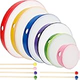 6 Pack Kids Hand Drums Wood Frame Drum Set with Drum Sticks 12 Inch 10 Inch 8 Inch 7 Inch 6 Inch 4 Inch Percussion Instruments for Kids Adults Beginners Home School Party Gifts