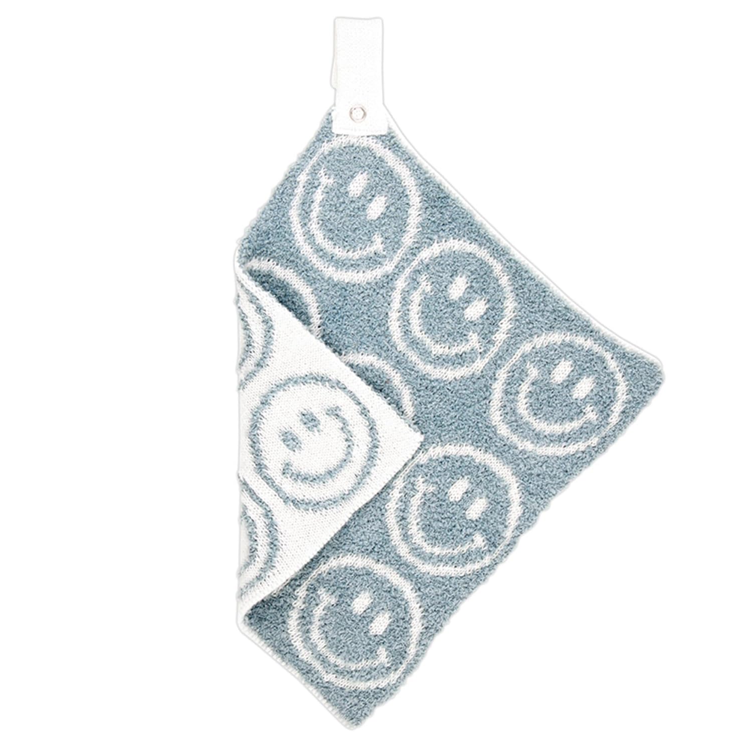 Stephan Baby Plush Blankets - Soft Absorbent Blankie with Paci-Clip for Pacifiers and Teething Toys, 9" Square, Smiley Faces