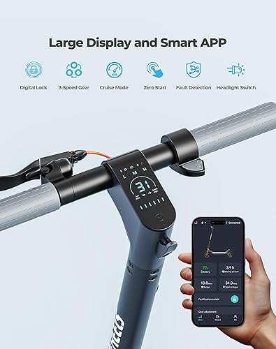 Miniatura 4 de Patinete eléctrico, scooter eléctrico para adultos de 500 W, 31 millas de largo alcance, neumáticos sin cámara de 10 pulgadas, scooter E de 15.5 mph