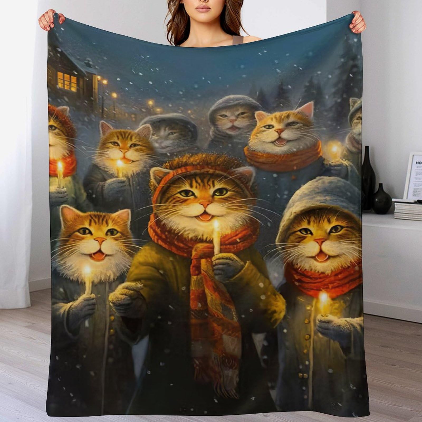 Manta para gatos de forro polar franela grande para sofá y salón