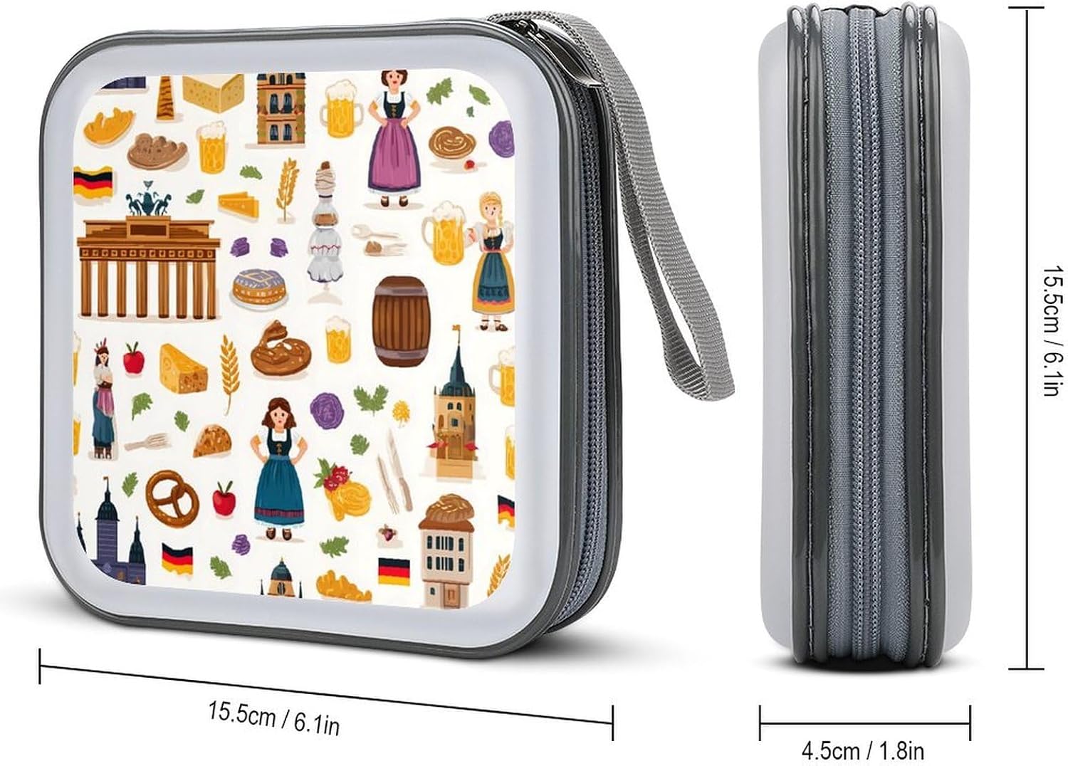 Germany National Traditional Symbols Modern CD Cases Bag Storage Binder 40-Capacity