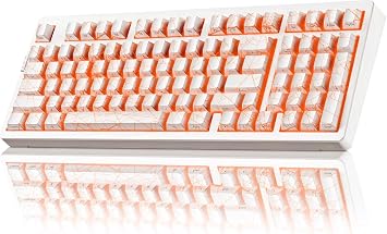 ZORNHER ZH980 Wireless Mechanical Keyboard,95% White Creamy Keyboard with Number Pad,Gaming Keyboard with Number Pad,Shine Through Spider Web PC Keycaps,Creamy Sounding Linear Switches,Full Size