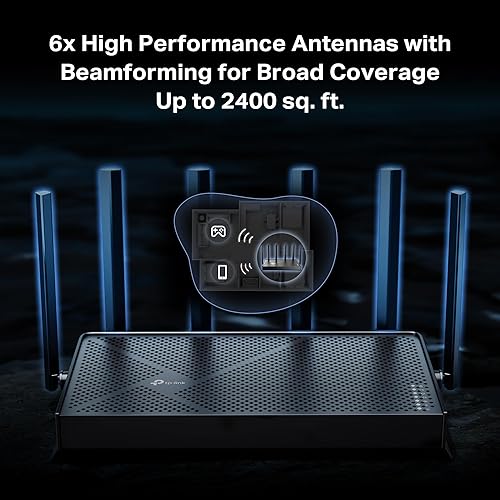 Miniatura 7 de TP-Link Router Wi-Fi 7 de doble banda Archer BE6500 (Archer BE400)  Puertos duales de 2.5 Gbps USB 3.0  Cubre hasta 2,400 pies cuadrados y 90