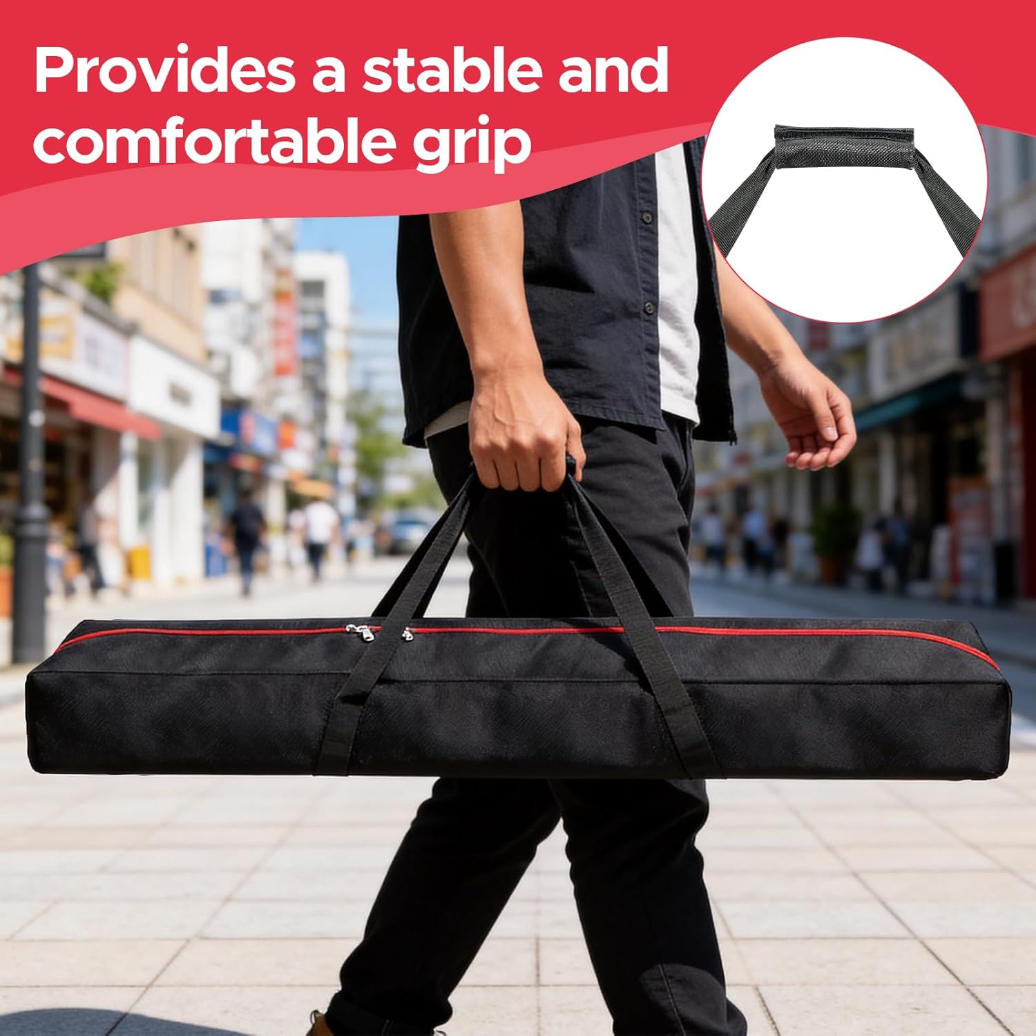 51x10x6 in Heavy Duty Backdrop Stand Bag with Handles, Fully Padded Carrying Case with Built-in Dual Pockets for Pipe and Drape, Tripods, Light Stands, and Other Equipment