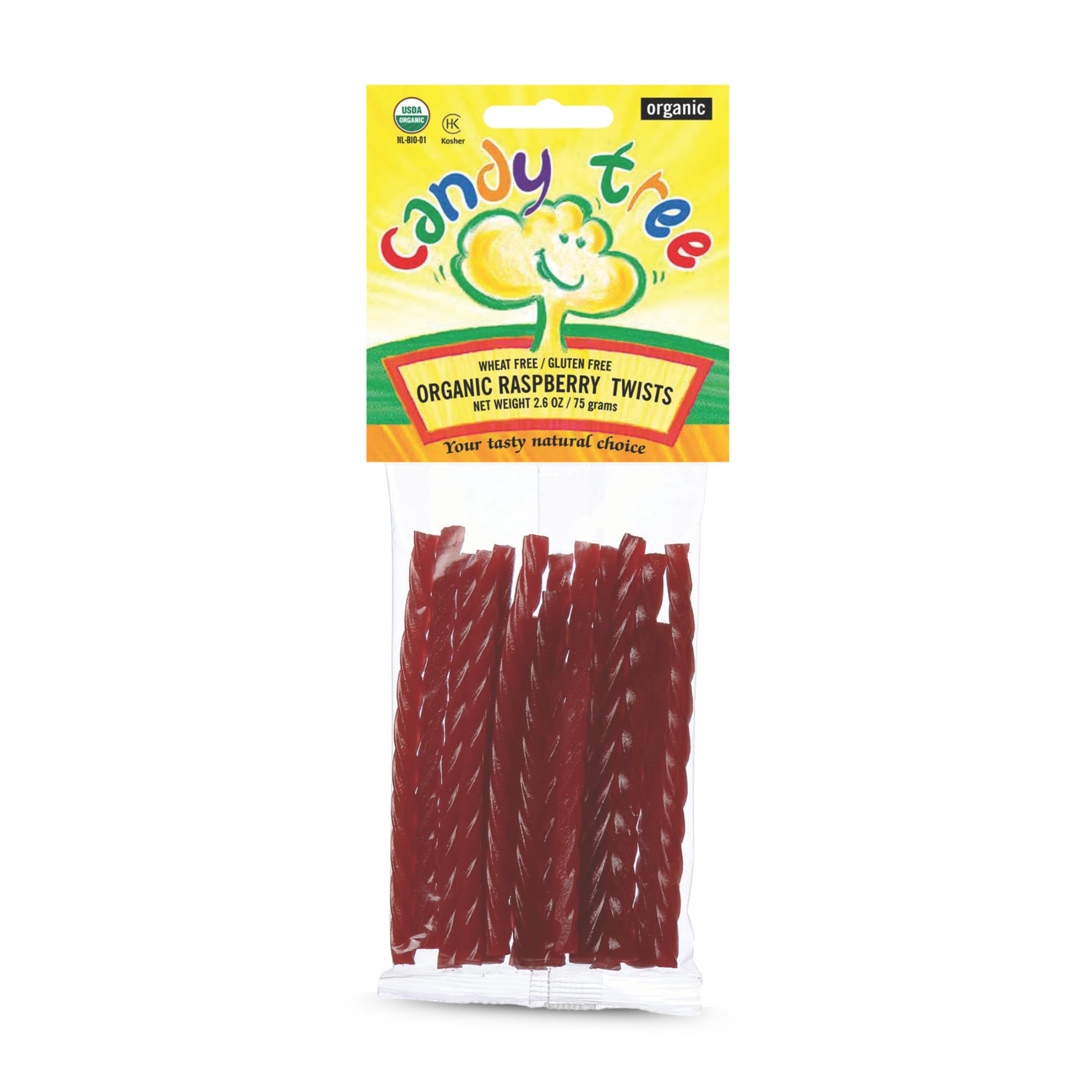 Candy Tree Organic Twists 4 packs 75 grams | Your Tasty Natural Choice | Wheat and Gluten free | Natural | Certified Organic | Organic Flavor (