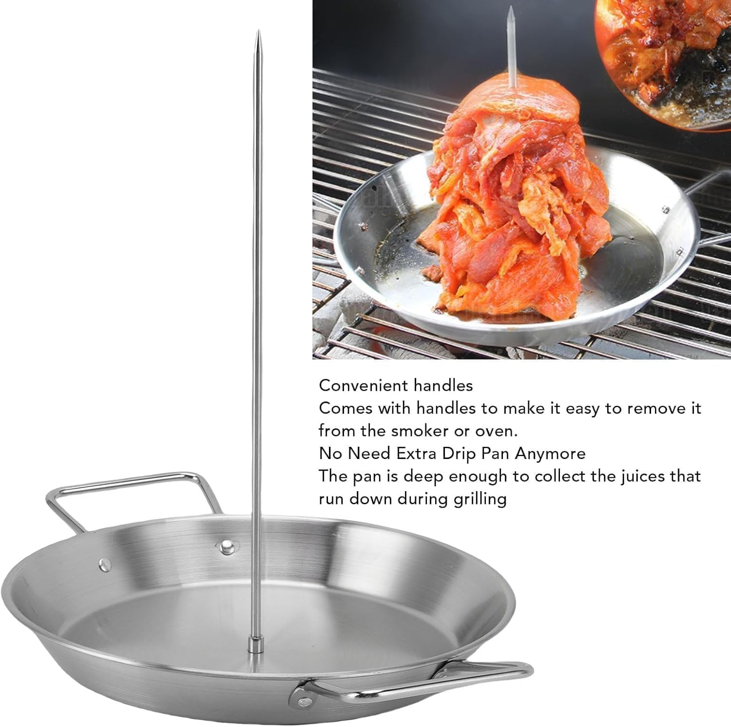 Rack de Grillade Vertical Brochette Sèche en Acier Inoxydable à Étages avec Poignées Faciles pour le Stockage du Mur Four à Fumeurs