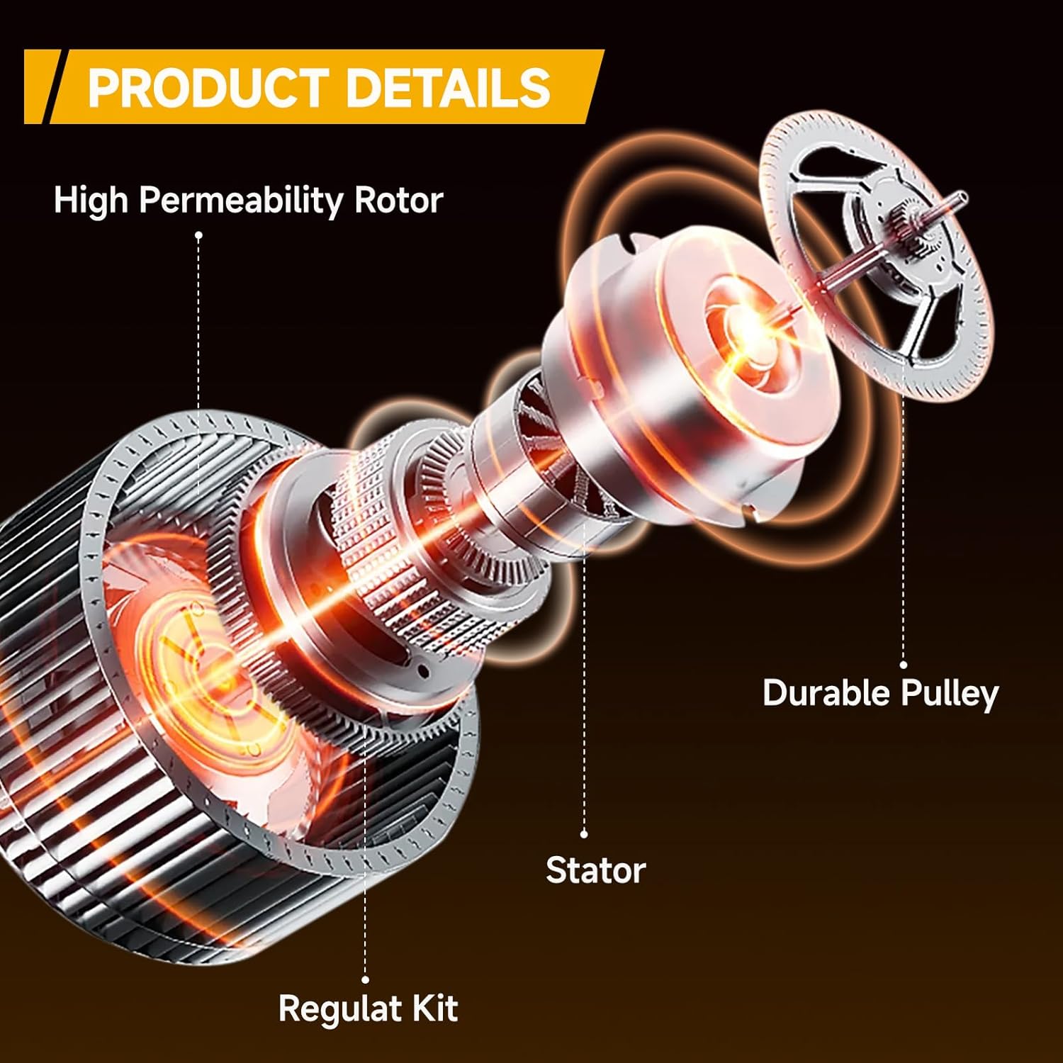 Besuto 13956N Car Alternators 100 Amp, 6-Groove Pulley Fit for Toyota Camry 2002-2003, for Lexus ES300 2002-2003，V6 3.0L 2995cc Replacement 1012117450, 270600A070, 13956N