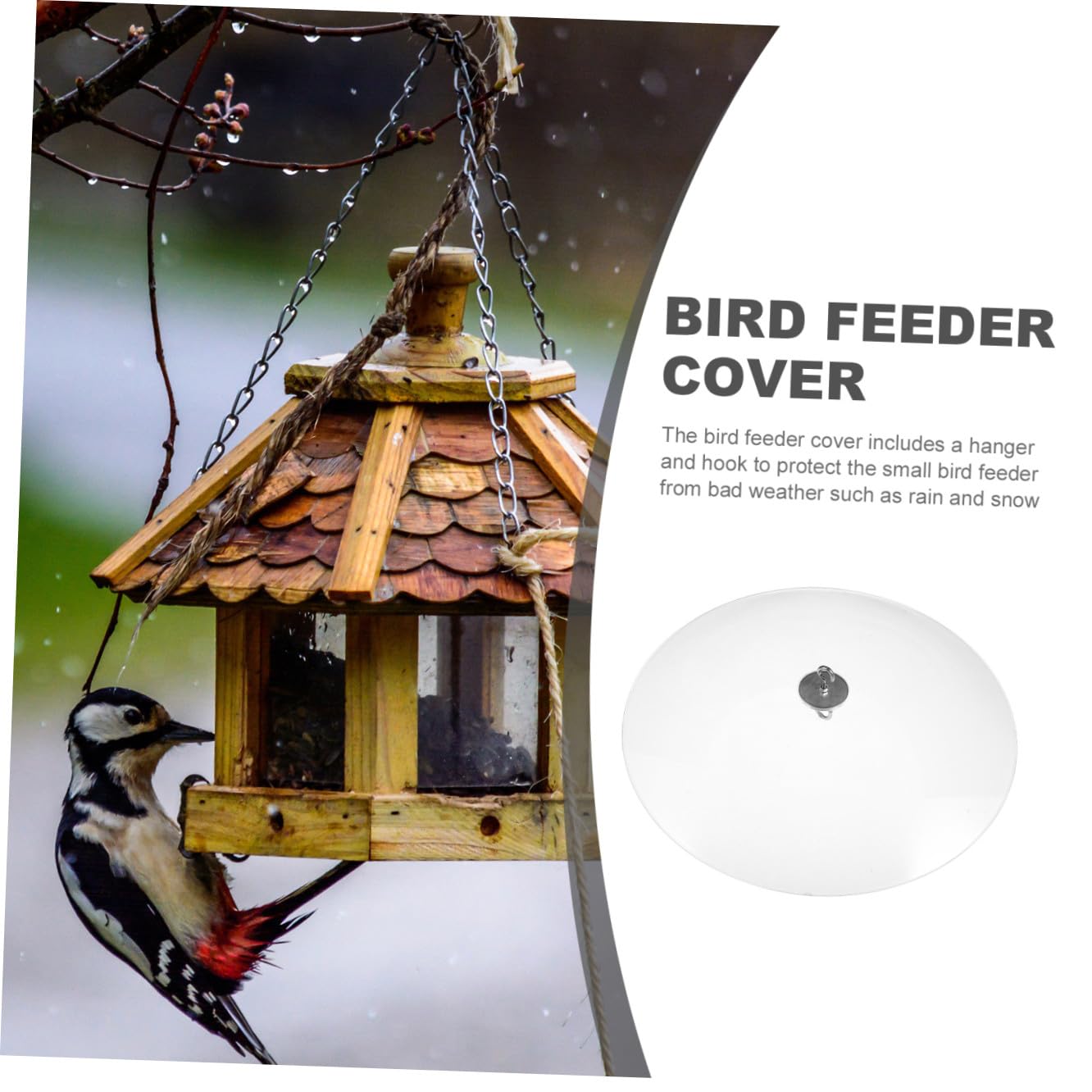 Kisangel Cubierta Transparente para Comedero De Pájaros Protector De Lluvia para Exterior Cúpula Colgante Resistente para Jardín y Patio