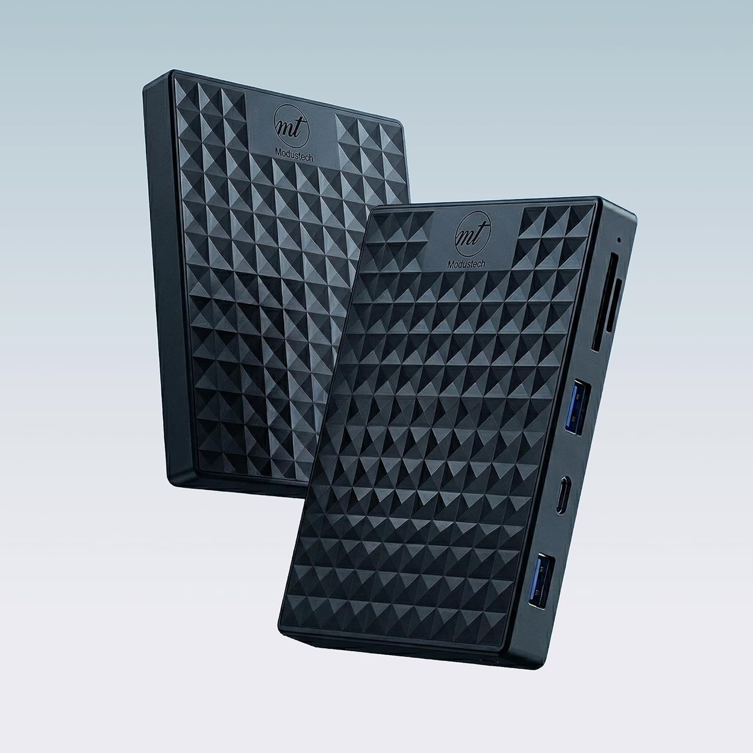ModusTech Nexus - Disco duro externo portátil de 1 TB con estación de acoplamiento integrada, concentrador USB 3.1 5 en 1, USB 3.1 de 10 Gbps, SD y MicroSD, alimentado por bus, compatible con MacBook