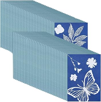 73 Pieces Print Paper Cyanotype Paper Kit, Solar Drawing Paper Sensitivity Sunprint Printing Paper