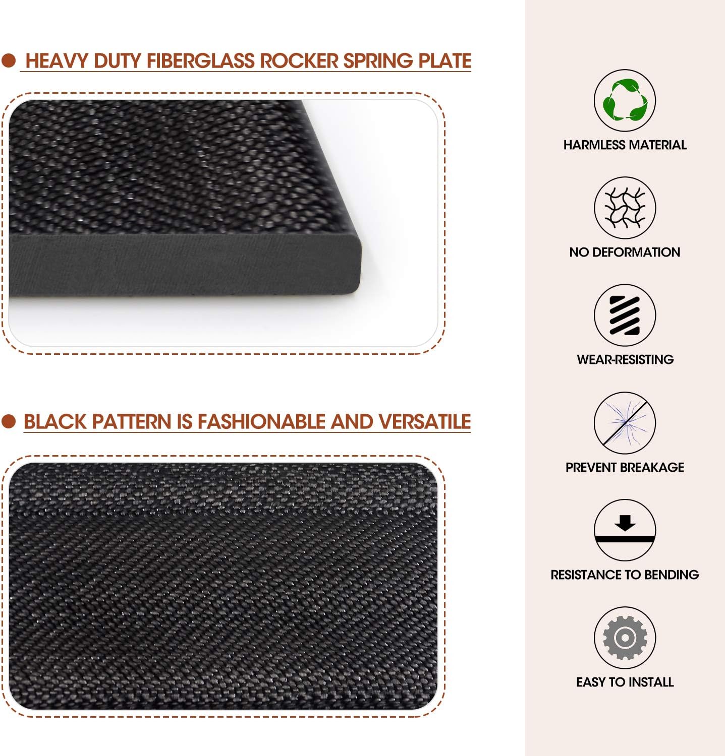 2.5" x 5" Patio Chair Spring Plate Replacement Part for Universial Outdoor Patio Furniture Spring and Swivel Chair, A Set