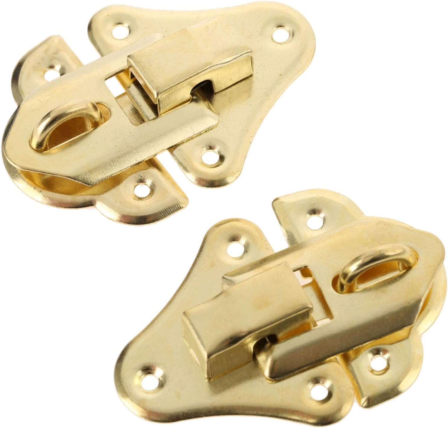 Hasp,10Pcs Antique Gold Box Latches Decorative Hasp Jewelry Wooden Box Suitcase Latch Toggle with Screw Furniture Hardware 48 * 35mm