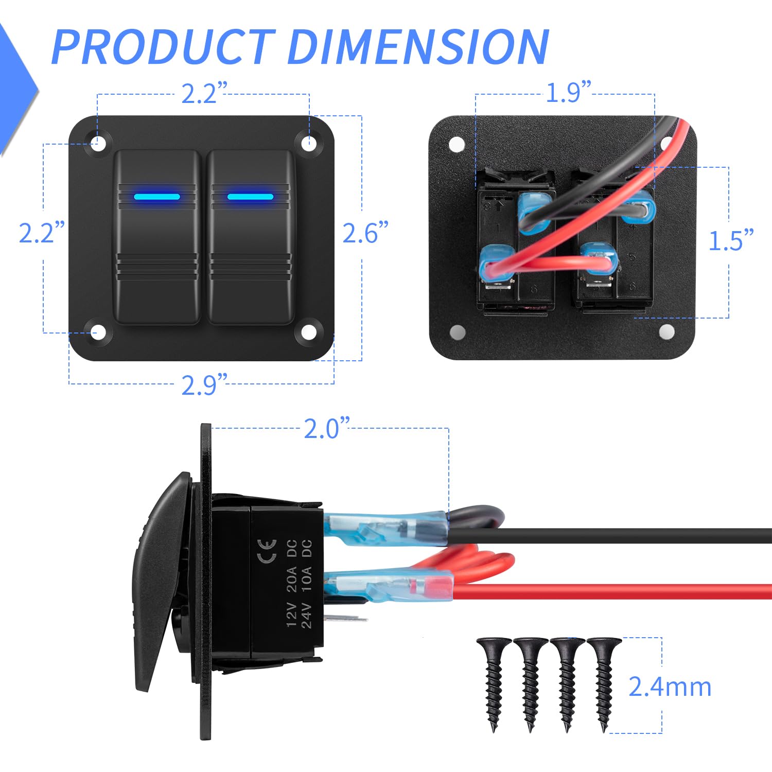 Generic 頑丈な 2 ギャング LED ライトロッカースイッチパネルロッカースイッチリレーヒューズ配線ハーネスキット車ボート 楽天市場】防水 LED スイッチパネル ロッカーパネル USB付き 車 ボート 船舶 トラック RV 漁船 キャンピングカー カスタムパーツ :  トップセンス