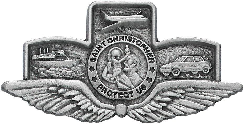 Enlightened Expressions St Christopher Medal Pendant W Wings Visor Clip Visor Clips