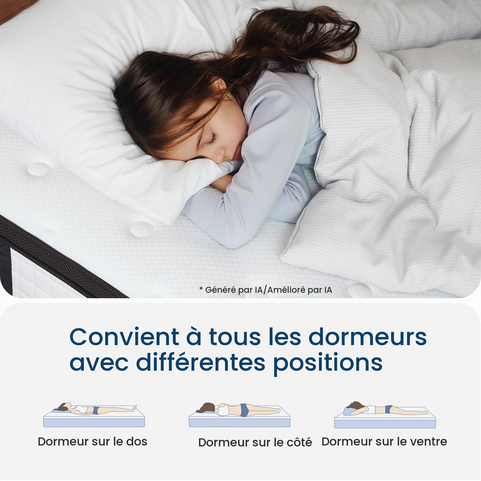 Coolvie Premium Matelas à Ressorts ensachés 160x200x30cm fermeté H2＆H3
