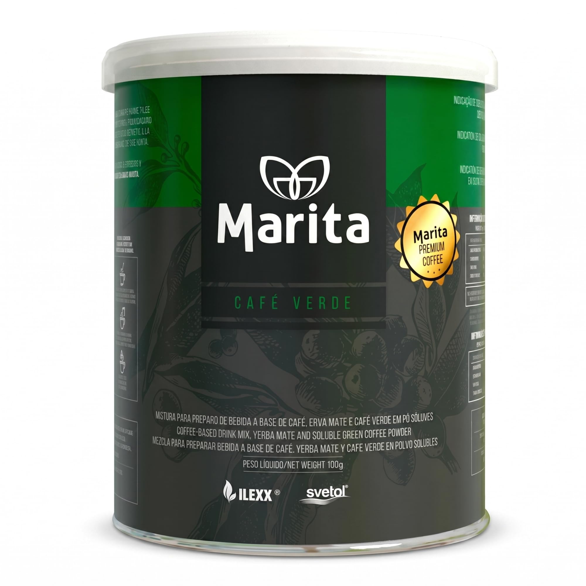 Caffè Marita Verde, caffè funzionale con effetto termogenico, supporta la regolazione intestinale e il controllo del peso, 100 g, fino a 40 dosi