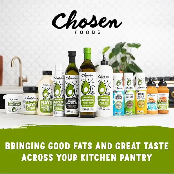 Chosen Foods Classic Mayo, 12 Fl Oz - 100% Pure Avocado Oil-Based Mayonnaise - Non-GMO, Gluten-Free, Keto Friendly - 355mL Glass Jar (Pack Of 1) 5