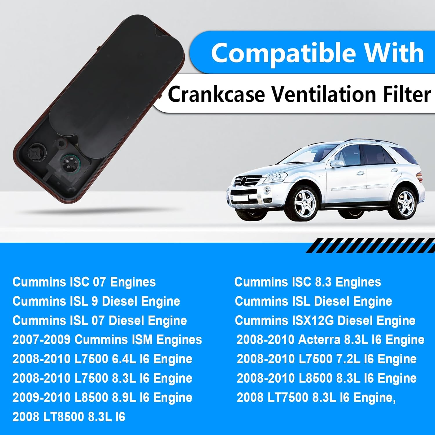 CV50628 Cummins ISC ISL ISX12G Engine Crankcase Ventilation Filter | Compatible with 2008-2010 Acterra, Ford L7500 L8500 LT7500 LT8500 | Replaces 904-7902 5263190