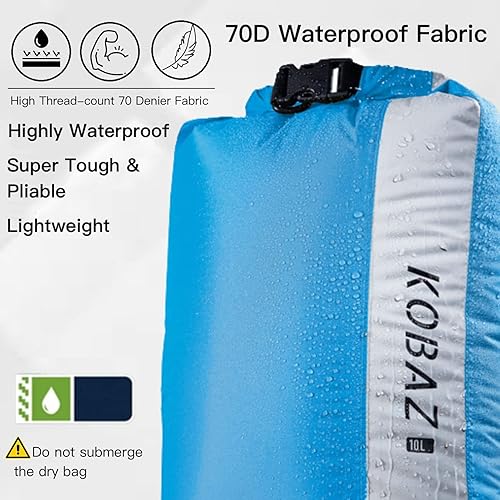 Miniatura 3 de Bolsas secas impermeables [Bolsa seca de 10 L/20 L/35 L con correa para el hombro] - Bolsa seca ultraligera impermeable y bolsa de compresión seca