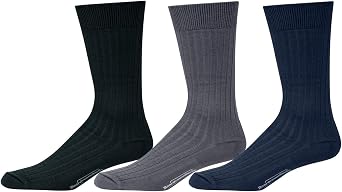 BoardroomSocks Cotton Mid-Calf Dress Socks for Men, Classic Fit, Soft | Buttery-soft cotton for all day comfort; Versatile ribbed style; Reinforced heel and toe; Made in USA from imported yarns