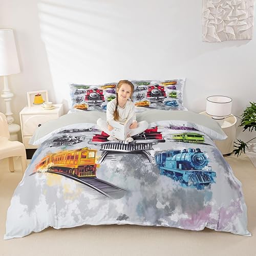 Miniatura 8 de Feelyou Juego de funda de edredón de camión de bomberos, edredón de coche de policía para decoración de habitación de niños, colcha de ambulancia