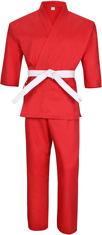 MACS Karate gi فنون الدفاع عن النفس الرباط المرن كاراتيه الزي الرسمي للأطفال والكبار الخفيف الوزن جي مع حزام مجاني