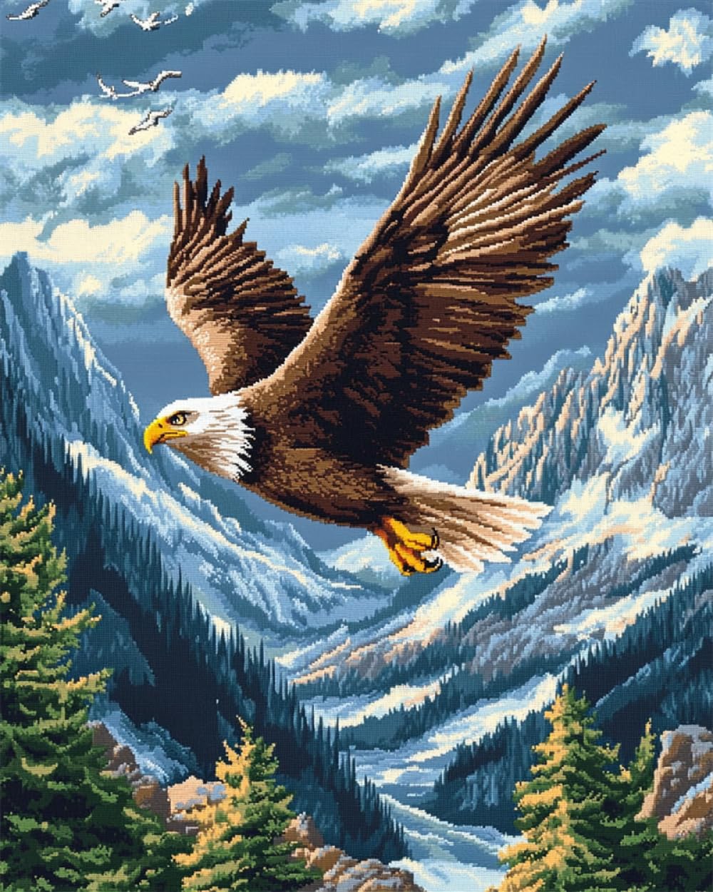 Teppich Knüpfen Set Erwachsene Adler Tier Knüpfteppich Zum Selber Knüpfen Erwachsene Anfänger Knüpfen Set Kissen Knüpfkissen Mit Vordruck Handarbeit Set Für Erwachsene 23x35in