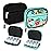Serfeymi Weekly Travel Pill Organizer Pill Case for Purse with Removable 7 Day Pill Box, Fashionable Travel Medicine Organizer Pill Container for Medicine, Vitamin, Supplement - Black 01 + Green 01