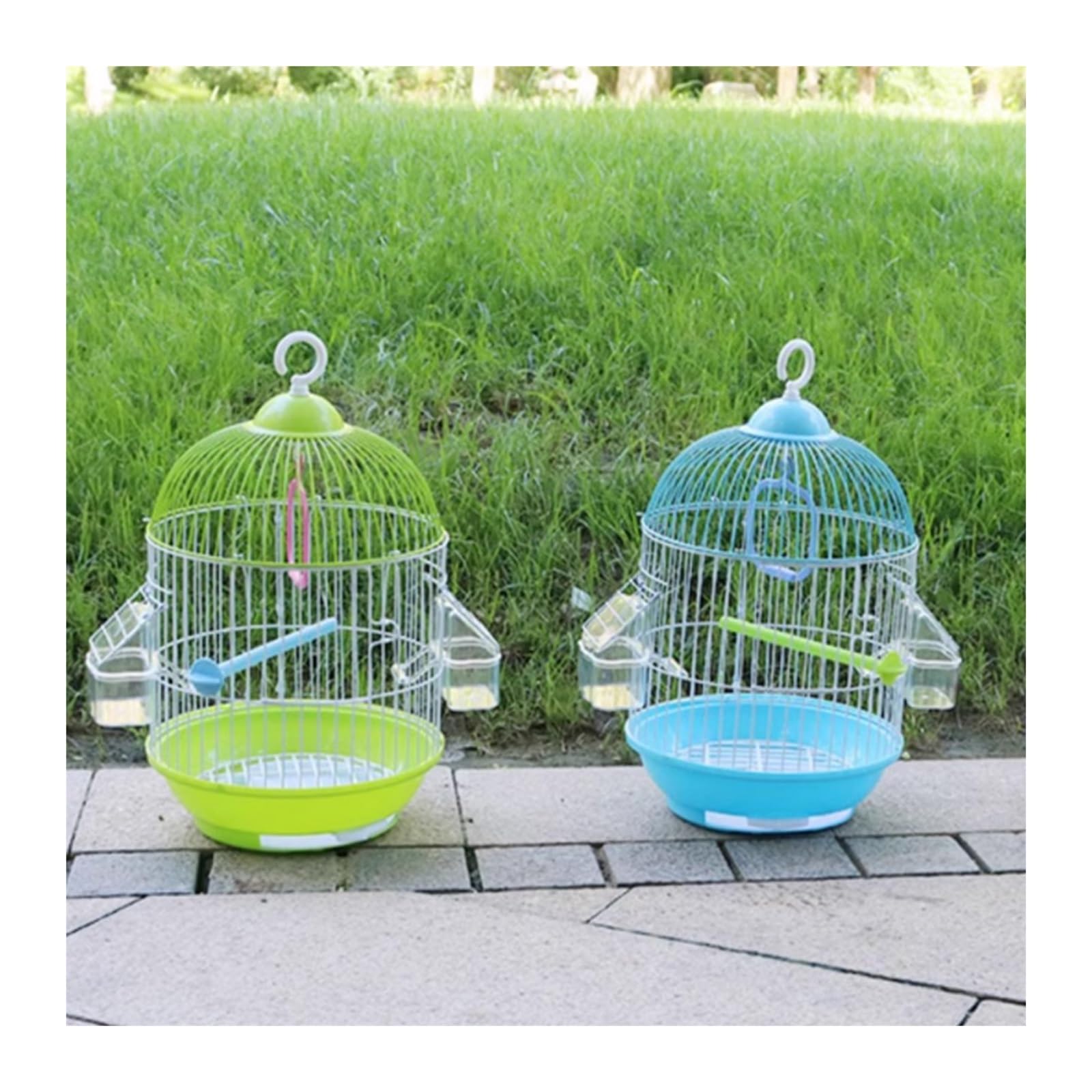 Gabbia per Uccelli Gabbia for pappagalli, Piccola Gabbia Ornamentale Rotonda di Alta qualità(Green)