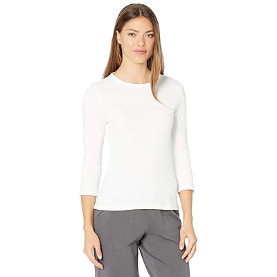 Lilla P 1x1 Rib 3/4 Sleeve Crewneck T Shirts Women