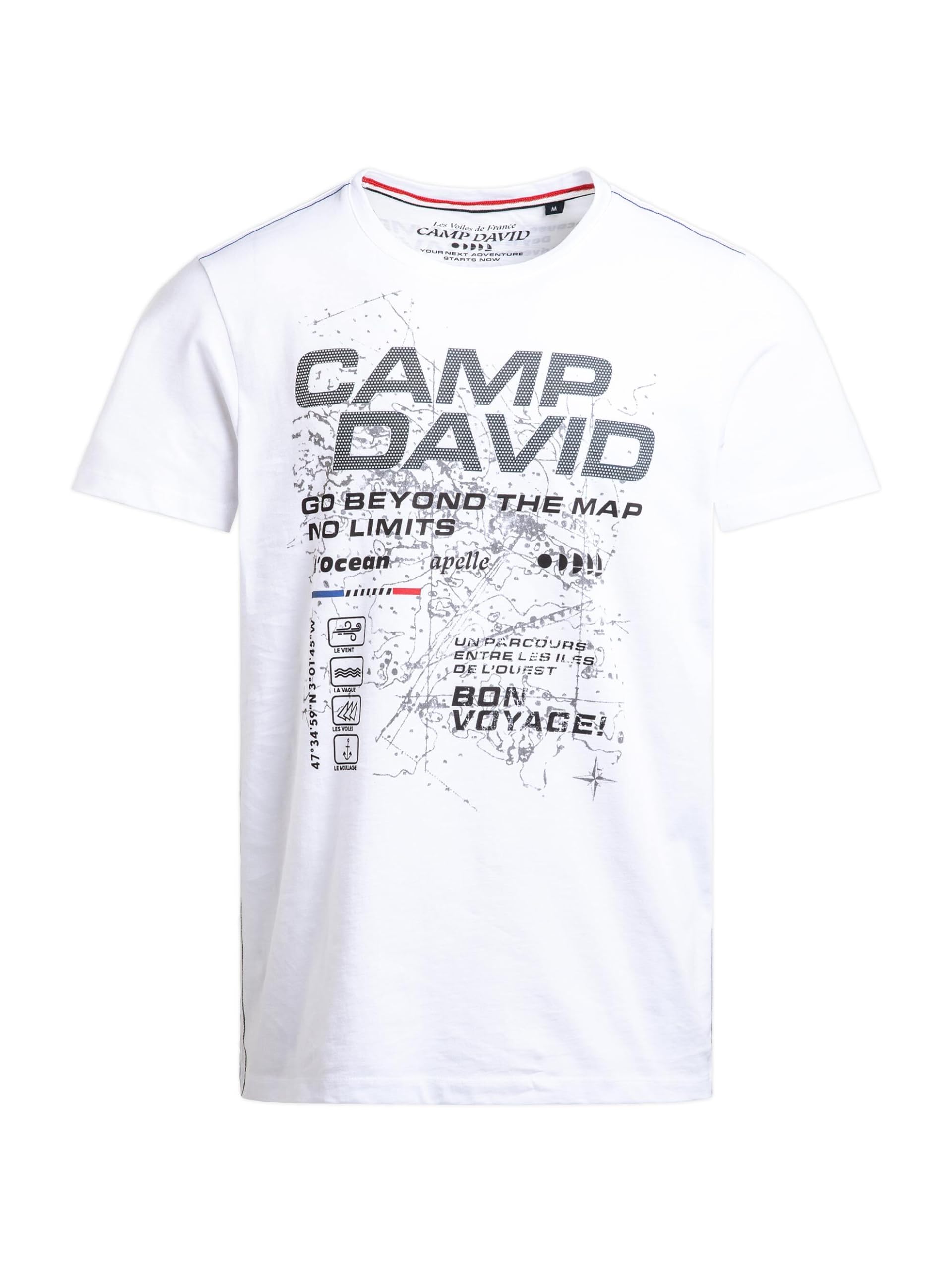 Camp David Maglietta da uomo girocollo con logo Artwork