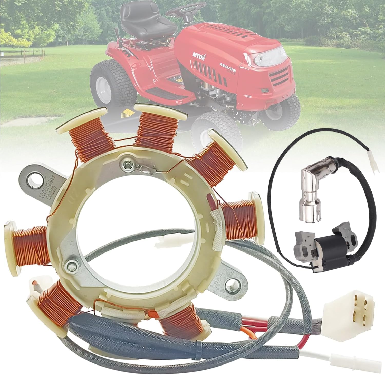 951-12220/751-12220 Ignition Coil and 951-12224/751-12224 Alternator Stator Coil Replacement Kit for MTD Troy Bilt Craftsman Cub Cadet Lawn Mower Engines