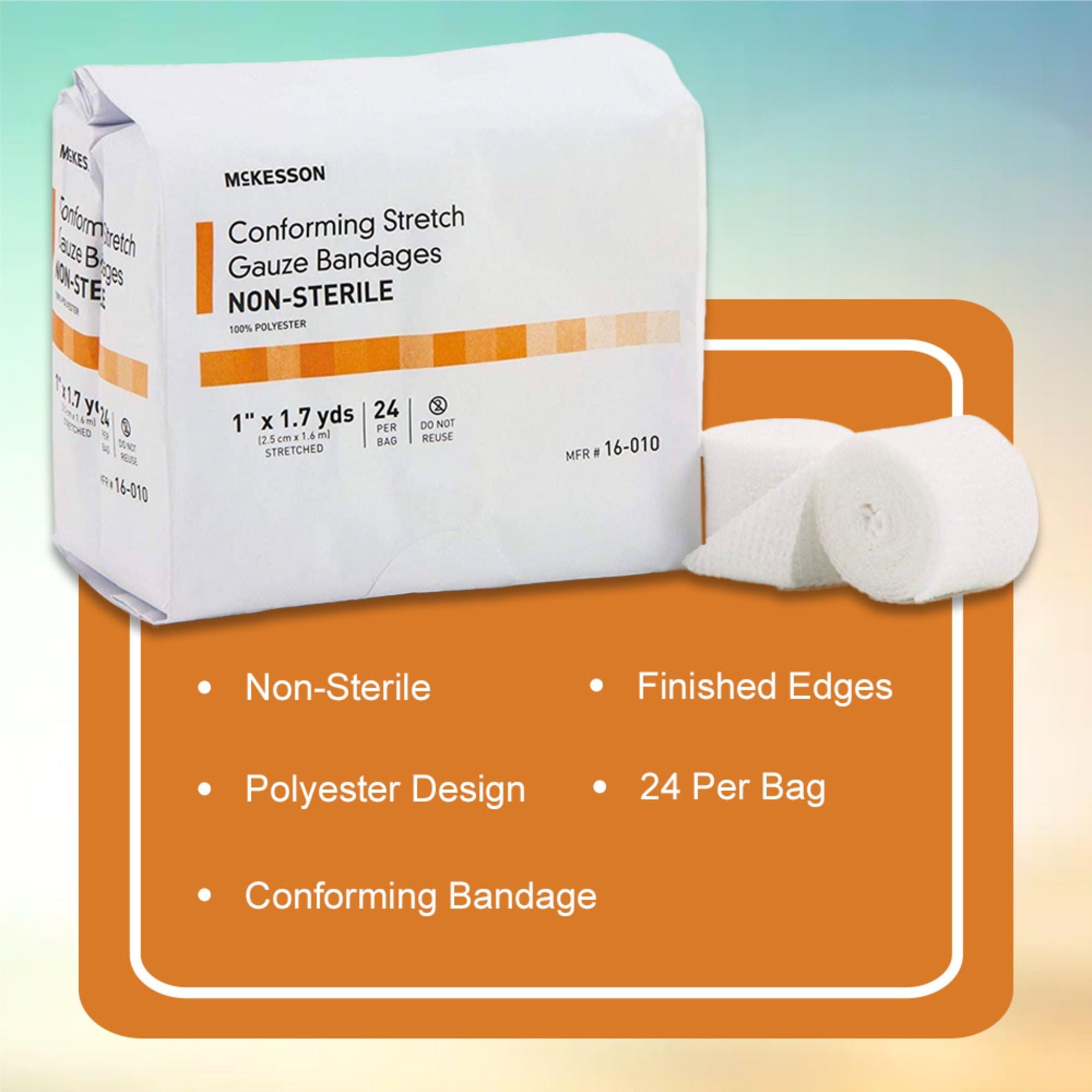 McKesson Conforming Stretch Gauze Bandages, Non-Sterile, 1 in, 24 ct — Amazon image 2