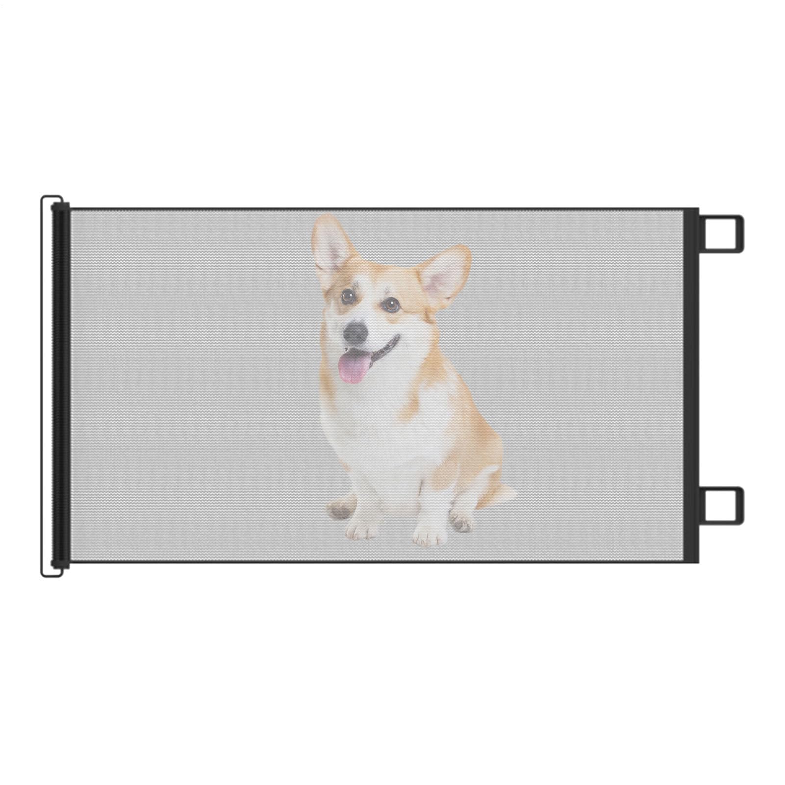 Dog Retractable Gate - Retractable Dog Gate, Cat Baffle Safety Net | Easy Install Stair Door Divider, No Damage Pet Barrier, Protective Childproof Fence for Patio Pool Deck Kitchen Area Baby Proofing