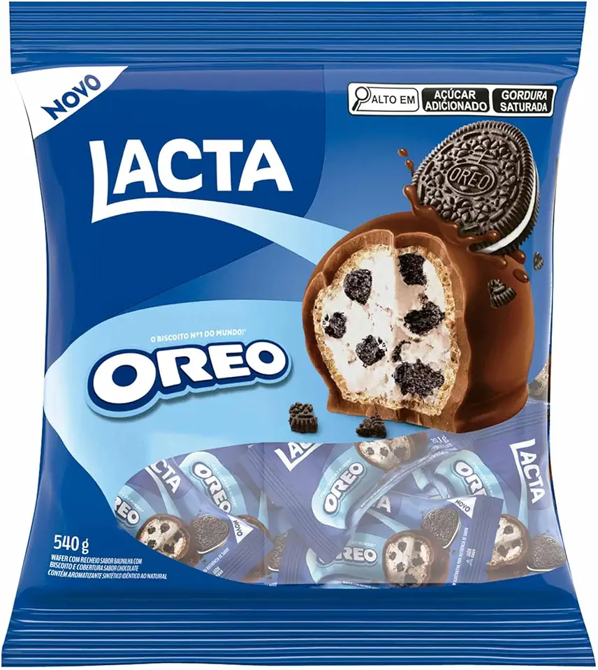 Wafer Lacta com Recheio de Oreo - Pacote 540g