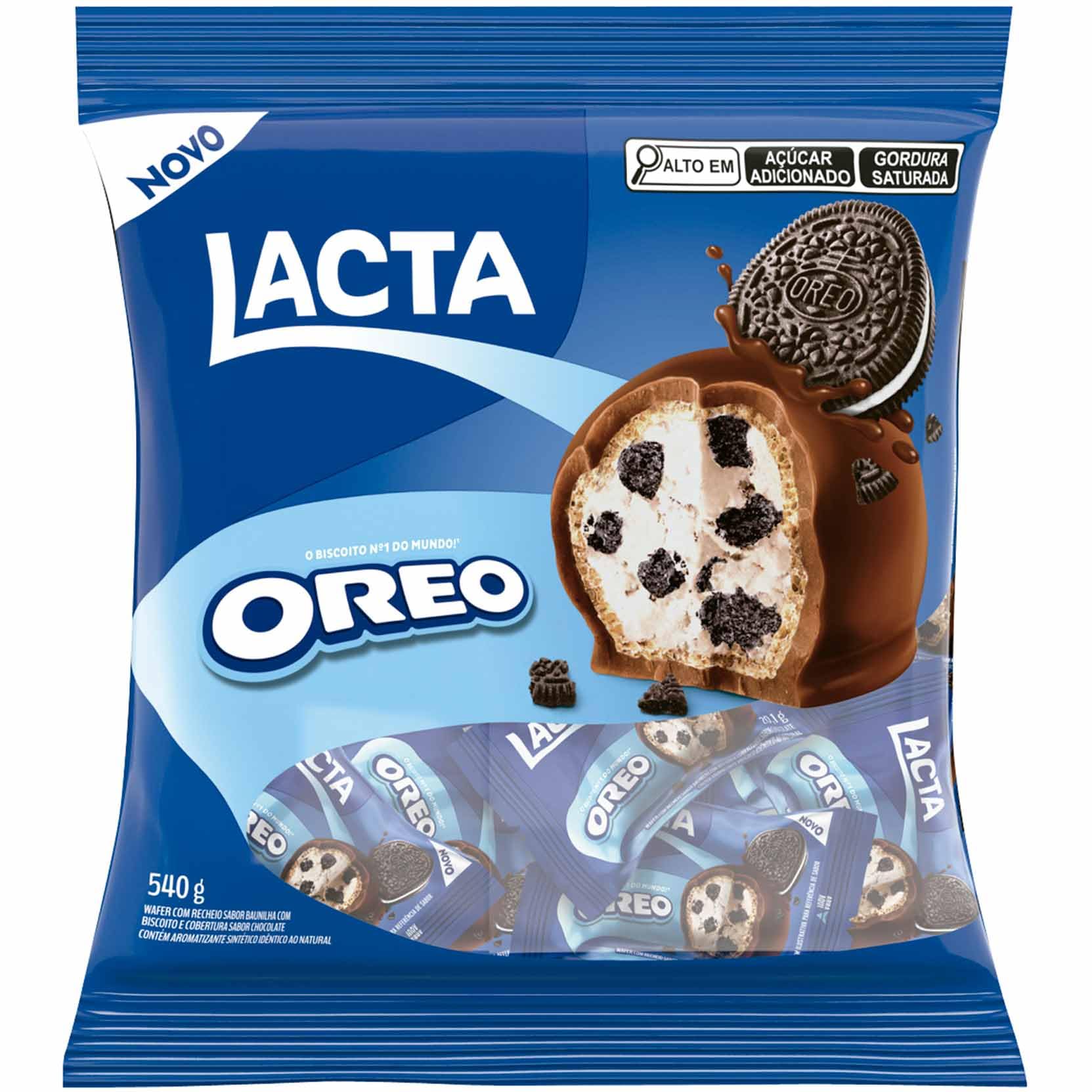 Wafer Lacta com Recheio de Oreo - Pacote 540g