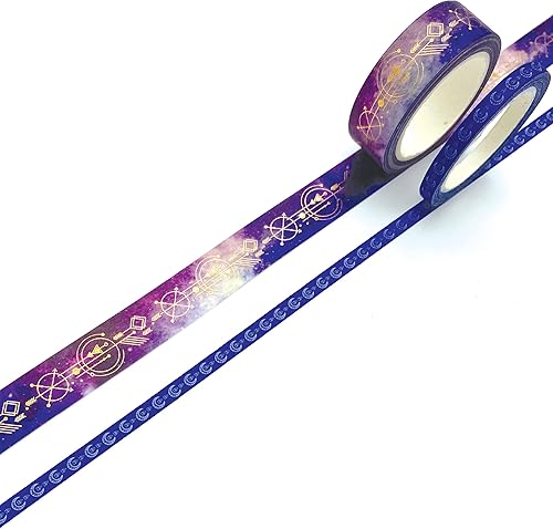 Paper House Productions Sticky Pix Celestial Stargazer - Juego de 2 rollos de cinta adhesiva decorativa Washi para álbumes de recortes y manualidades